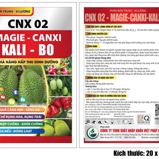 PHÂN BÓN TRUNG - VI LƯỢNG CNX 02 